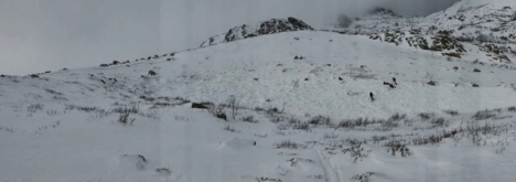 Avalanche dans le massif du Renosu