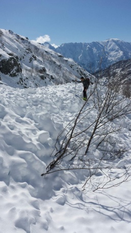 Grosse avalanche dans le massif du Monte D'oro